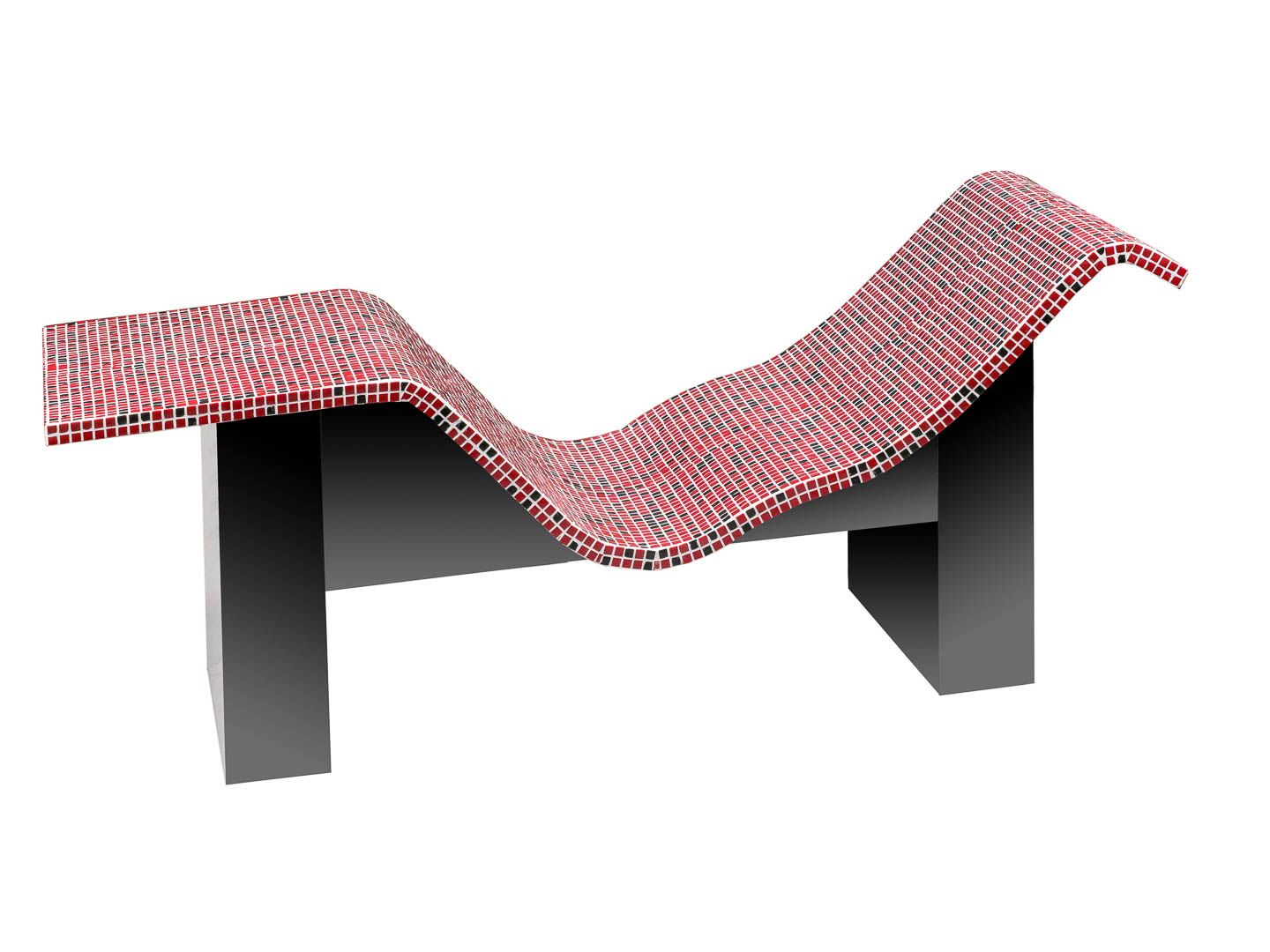 Heated Lounger Red Black